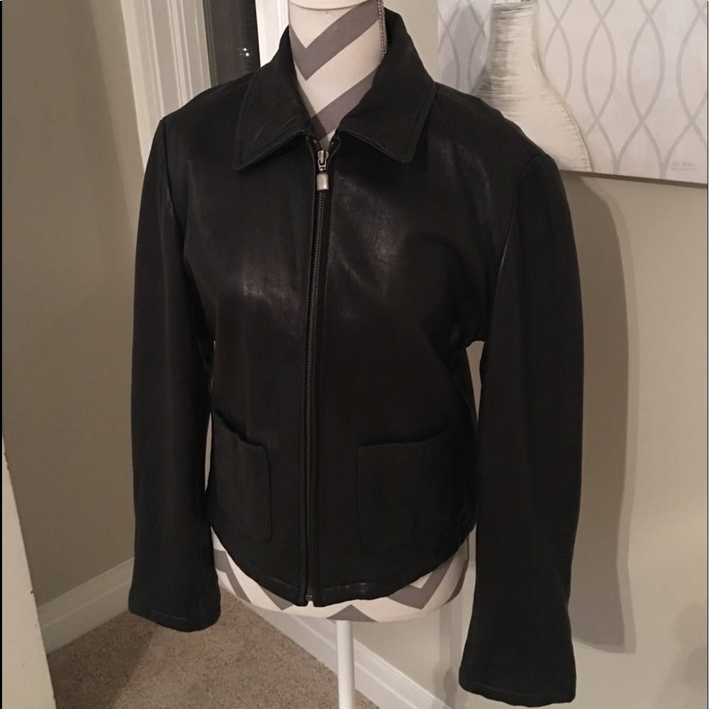 Black leather jacket
